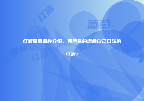 红酒葡萄品种介绍，如何选购适合自己口味的红酒？