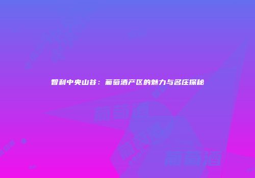 智利中央山谷：葡萄酒产区的魅力与名庄探秘