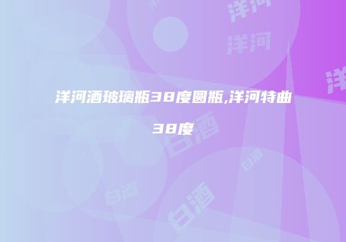 洋河酒玻璃瓶38度圆瓶,洋河特曲38度