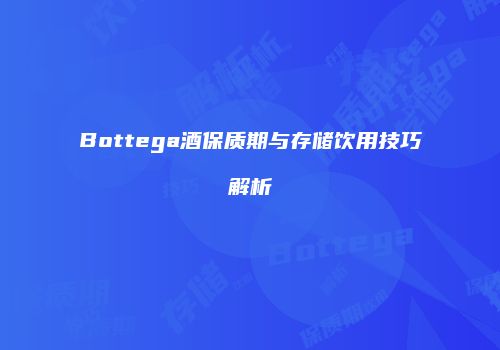 Bottega酒保质期与存储饮用技巧解析
