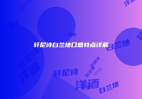 轩尼诗白兰地口感特点详解