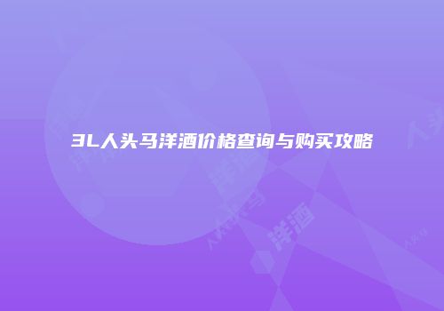 3L人头马洋酒价格查询与购买攻略
