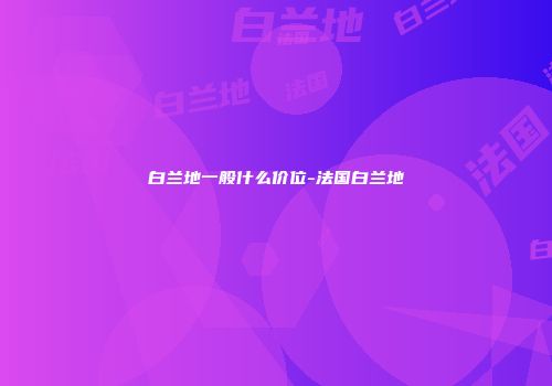 白兰地一般什么价位-法国白兰地