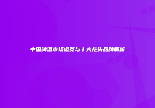 中国啤酒市场概览与十大龙头品牌解析