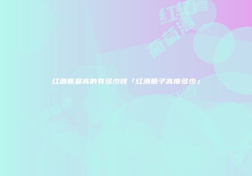 红酒瓶最高的有多少钱「红酒瓶子高度多少」