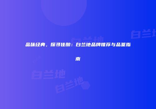 品味经典，探寻佳酿：白兰地品牌推荐与品鉴指南
