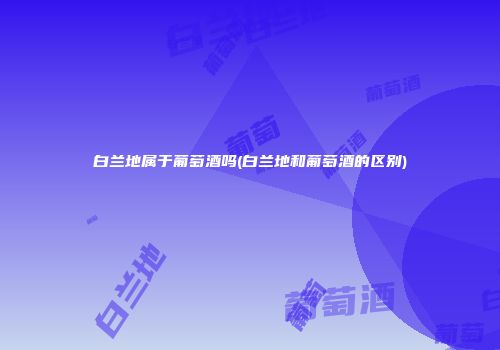 白兰地属于葡萄酒吗(白兰地和葡萄酒的区别)