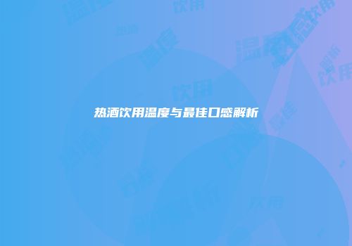 热酒饮用温度与最佳口感解析