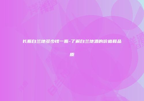 长瓶白兰地多少钱一瓶-了解白兰地酒的价格和品质