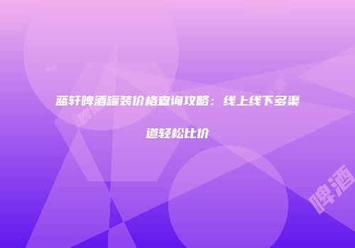 蓝轩啤酒罐装价格查询攻略：线上线下多渠道轻松比价