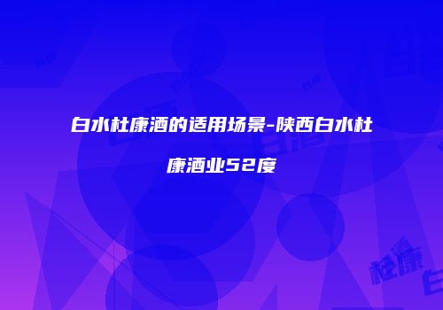 白水杜康酒的适用场景-陕西白水杜康酒业52度