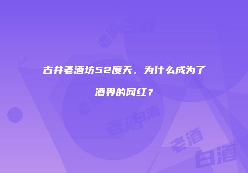 古井老酒坊52度天，为什么成为了酒界的网红？