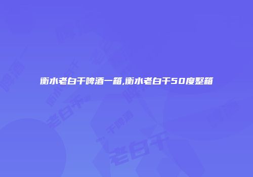 衡水老白干啤酒一箱,衡水老白干50度整箱