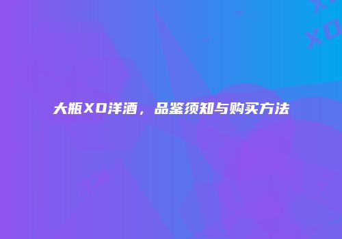 大瓶XO洋酒，品鉴须知与购买方法