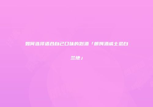 如何选择适合自己口味的烈酒「朗姆酒威士忌白兰地」