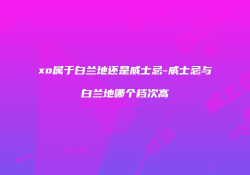 xo属于白兰地还是威士忌-威士忌与白兰地哪个档次高