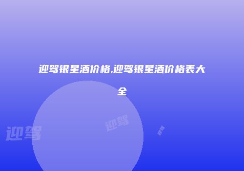 迎驾银星酒价格,迎驾银星酒价格表大全
