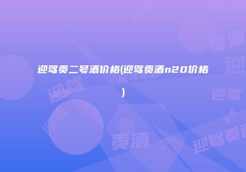 迎驾贡二号酒价格(迎驾贡酒n20价格)
