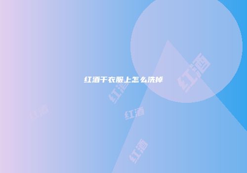 红酒干衣服上怎么洗掉