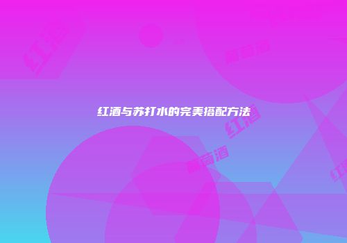 红酒与苏打水的完美搭配方法