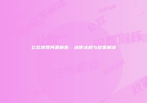 公款消费问题解答：法律法规与政策解读