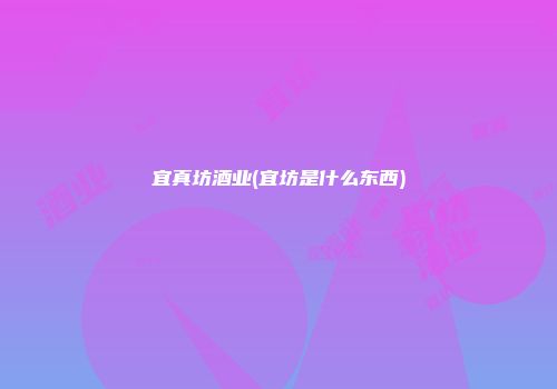 宜真坊酒业(宜坊是什么东西)