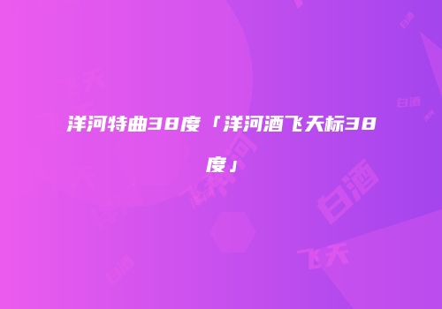 洋河特曲38度「洋河酒飞天标38度」