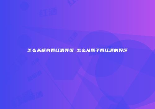 怎么从瓶身看红酒等级_怎么从瓶子看红酒的好坏