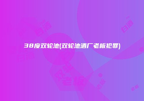 38度双轮池(双轮池酒厂老板犯罪)