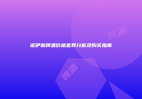 诺伊斯啤酒价格差异分析及购买指南