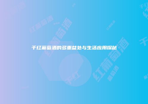 干红葡萄酒的多重益处与生活应用探秘