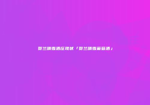 贺兰晴雪酒庄现状「贺兰晴雪葡萄酒」