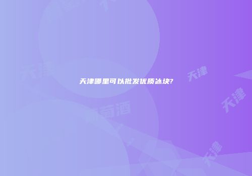 天津哪里可以批发优质冰块?