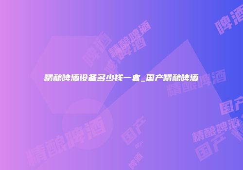 精酿啤酒设备多少钱一套_国产精酿啤酒