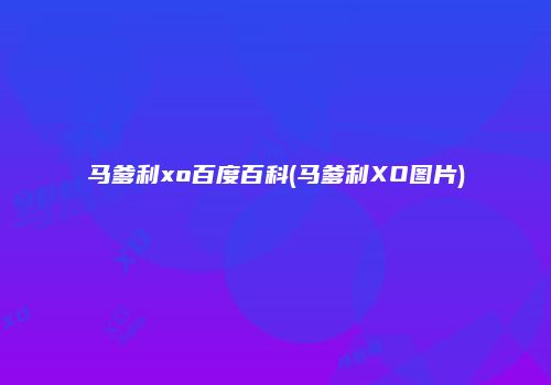 马爹利xo百度百科(马爹利XO图片)