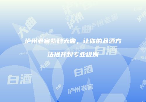 泸州老窖紫砂大曲，让你的品酒方法提升到专业级别