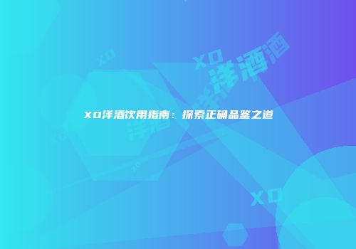 XO洋酒饮用指南：探索正确品鉴之道