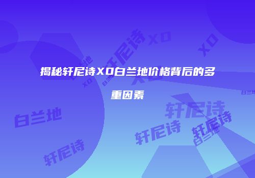 揭秘轩尼诗XO白兰地价格背后的多重因素