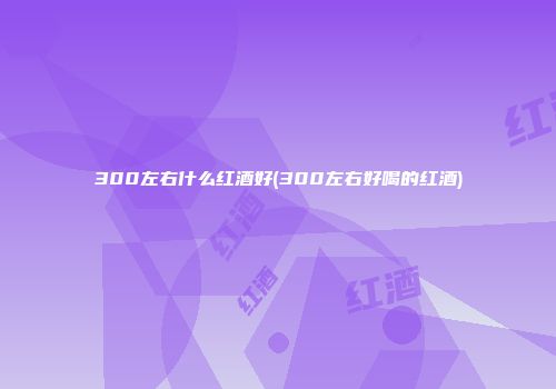 300左右什么红酒好(300左右好喝的红酒)
