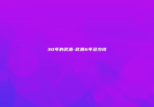 30年的武酒-武酒6年多少钱