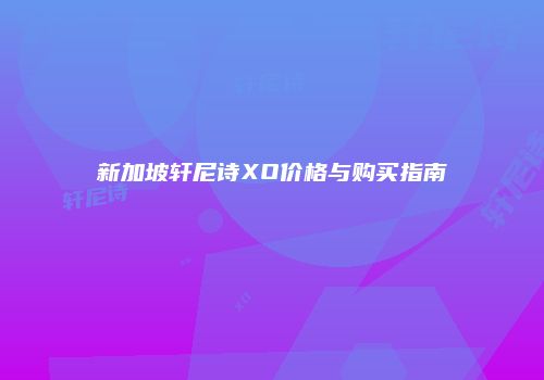 新加坡轩尼诗XO价格与购买指南
