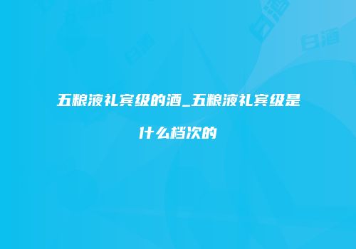 五粮液礼宾级的酒_五粮液礼宾级是什么档次的