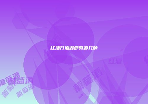 红酒开酒器都有哪几种