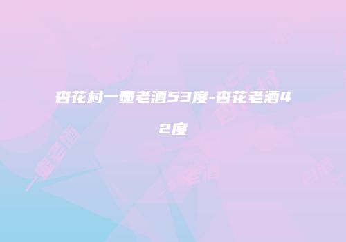 杏花村一壶老酒53度-杏花老酒42度