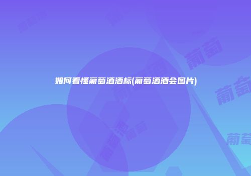 如何看懂葡萄酒酒标(葡萄酒酒会图片)