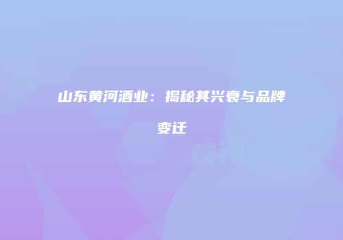 山东黄河酒业：揭秘其兴衰与品牌变迁