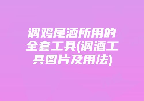 调鸡尾酒所用的全套工具(调酒工具图片及用法)
