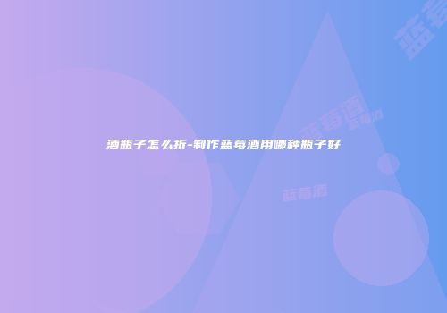 酒瓶子怎么折-制作蓝莓酒用哪种瓶子好