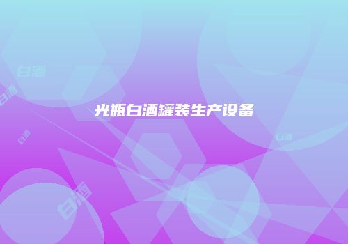 光瓶白酒罐装生产设备