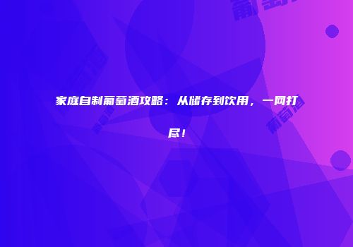 家庭自制葡萄酒攻略：从储存到饮用，一网打尽！